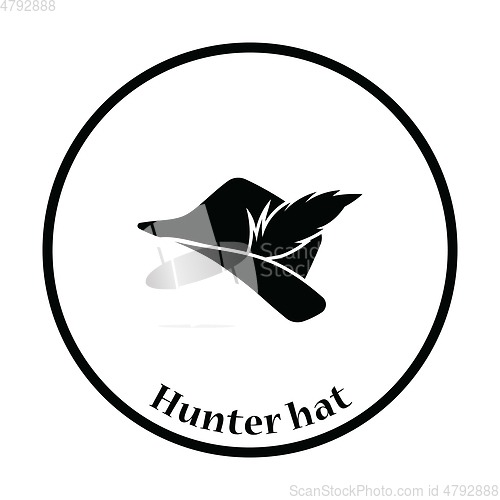 Image of Hunter hat with feather  icon