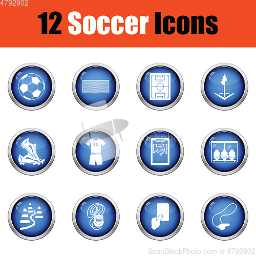 Image of Set of soccer icons. 