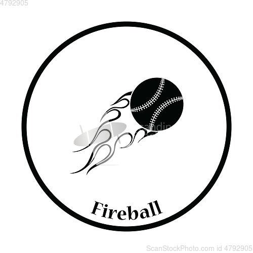 Image of Baseball fire ball icon