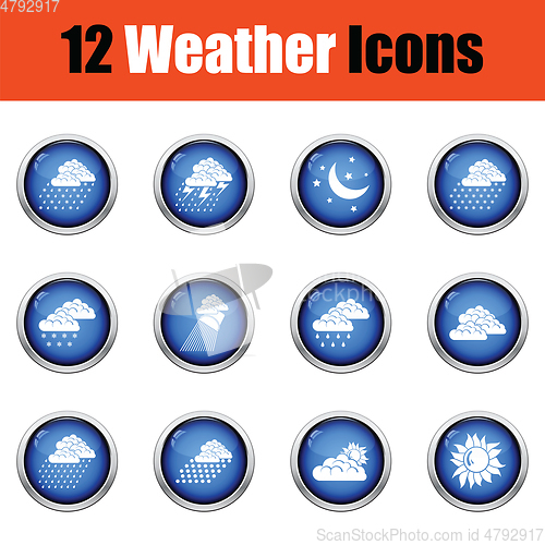 Image of Set of weather icons. Flat design tennis icon set in ui colors. 