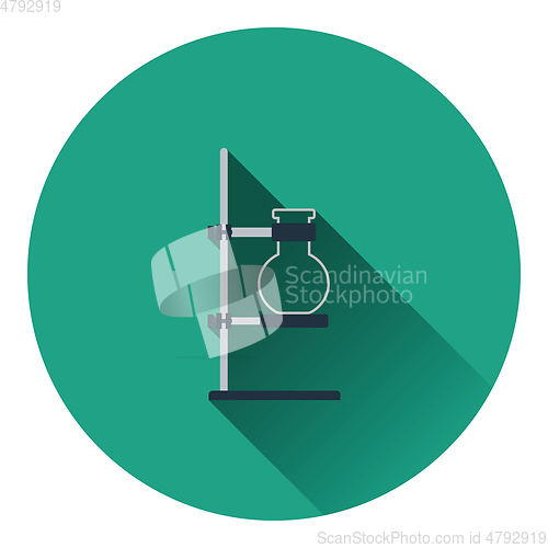 Image of Icon of chemistry flask griped in stand
