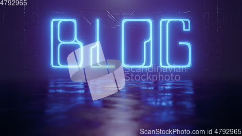 Image of neon light sign blog