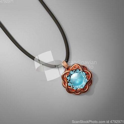 Image of Beautiful topaz jewel necklace on black background