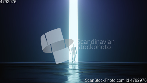 Image of man silhouette against the bright light