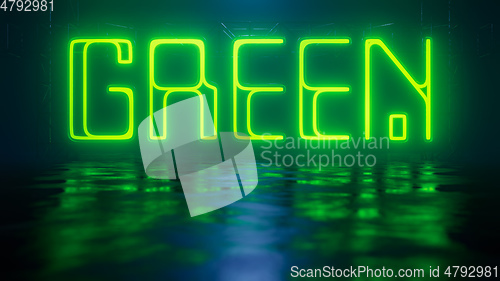 Image of neon light sign green