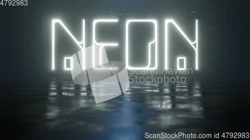 Image of neon light sign word neon