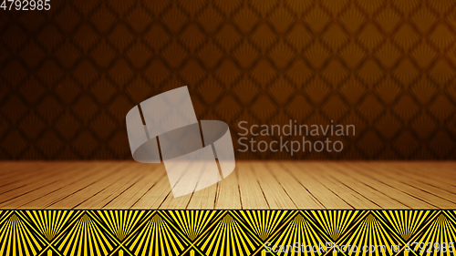 Image of Empty modern studio table room background, product display with 