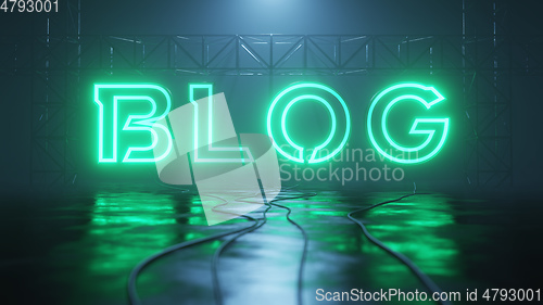Image of neon light sign blog