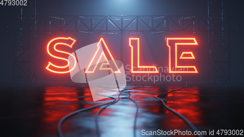 Image of neon light sale sign