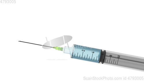 Image of Typical syringe with text space