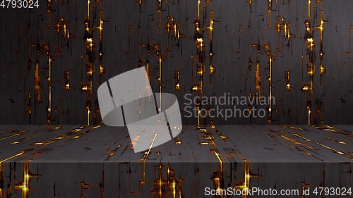 Image of Empty modern studio table room background, product display with 