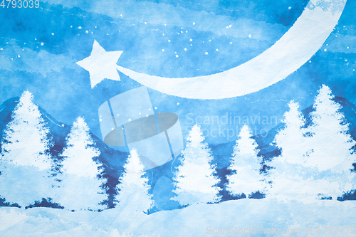 Image of Christmas greeting watercolor theme