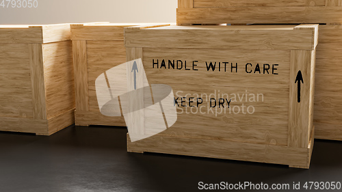 Image of Crate of wood cargo