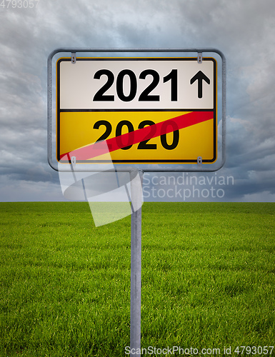 Image of driving from year 2020 to new year 2021