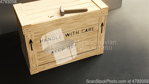 Image of Crate of wood cargo