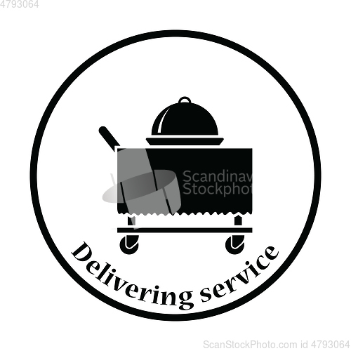 Image of Restaurant  cloche on delivering cart icon