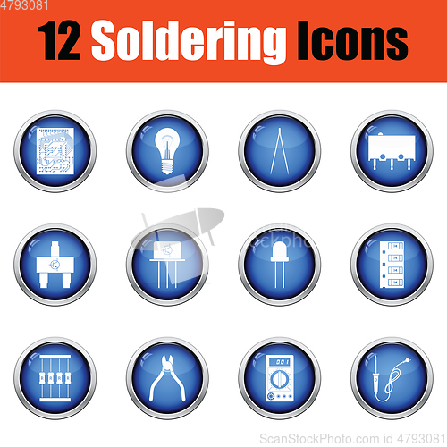 Image of Set of soldering  icons. 