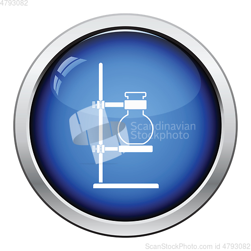 Image of Icon of chemistry flask griped in stand