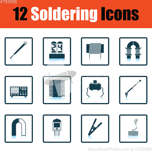 Image of Set of soldering  icons