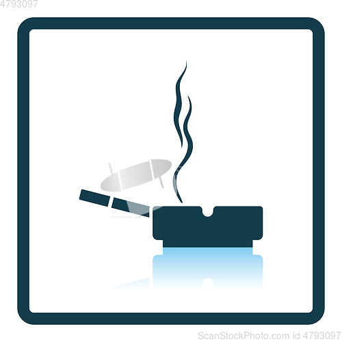 Image of Cigarette in an ashtray icon