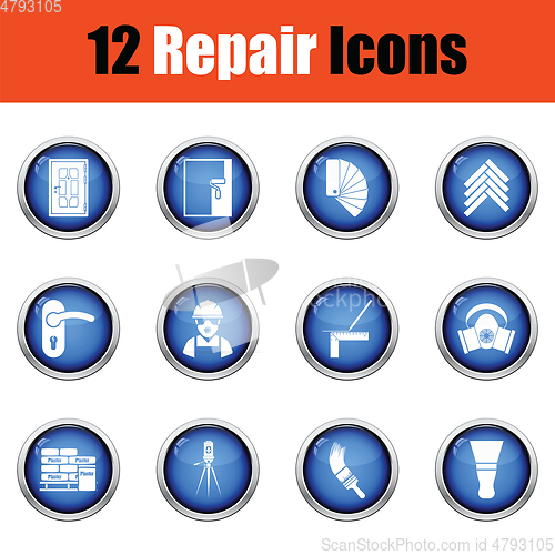 Image of Set of flat repair icons. Vector illustration