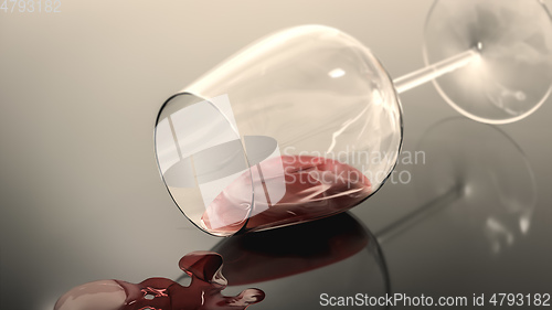 Image of Lying wine glass with wine stains