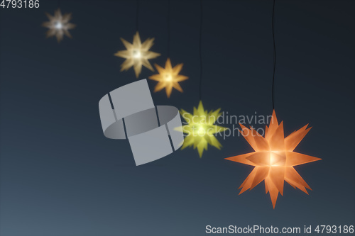 Image of Moravian Star light Christmas decoration background