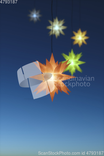 Image of Moravian Star light Christmas decoration background