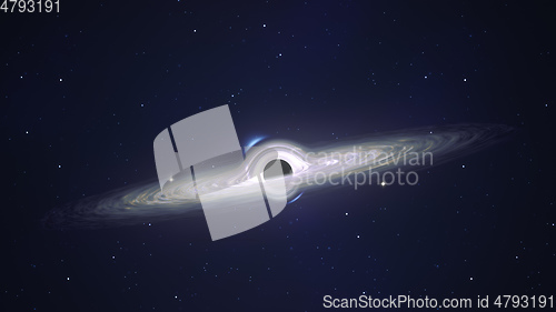 Image of black hole in the deep space