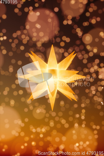 Image of Moravian Star light Christmas decoration background