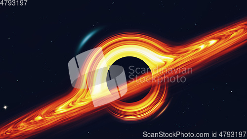 Image of black hole in the deep space