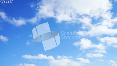 Image of blue sky white clouds sunshine background