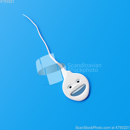Image of Sweet little smiling sperm symbol