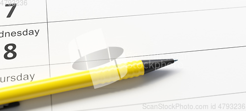 Image of calendar with pen and space for your message