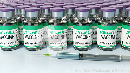 Image of Corona virus doses stock reserve with syringe