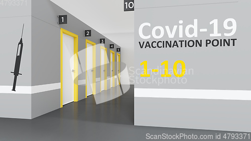 Image of Corona vaccination center doors