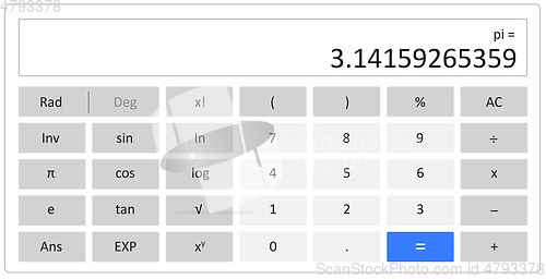 Image of scientific calculator with number pi