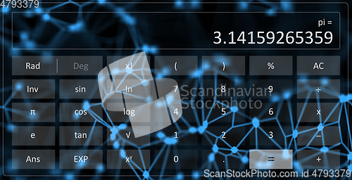 Image of scientific calculator with number pi