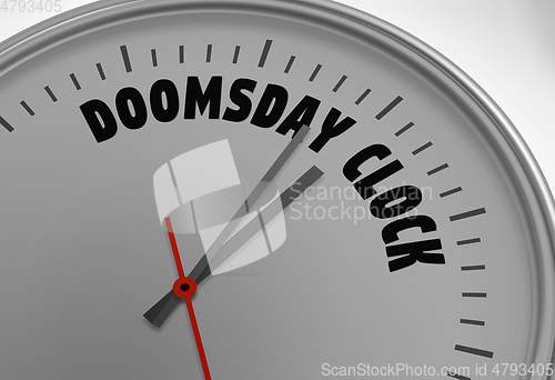 Image of doomsday clock 100 seconds to twelve