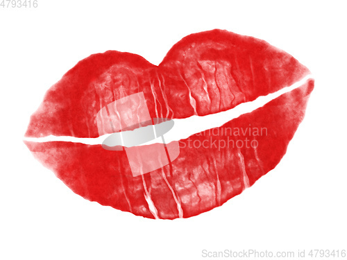 Image of red lipstick kiss