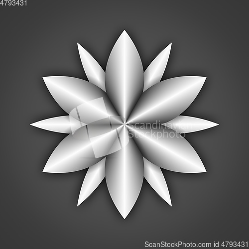 Image of abstract black and white flower