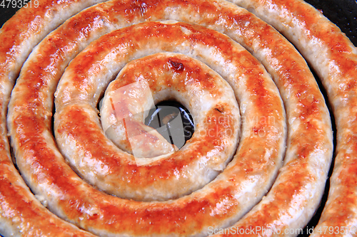 Image of spiral grilled sausage 