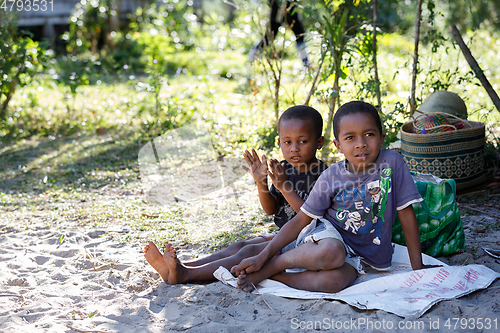 Image of Malagasy woman from village traditional singing and dancing