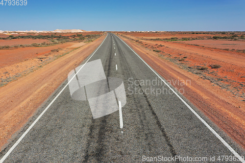 Image of aerial view from a road to central Australia