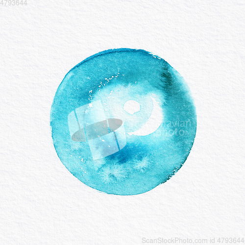 Image of watercolor painting of a turquoise pearl