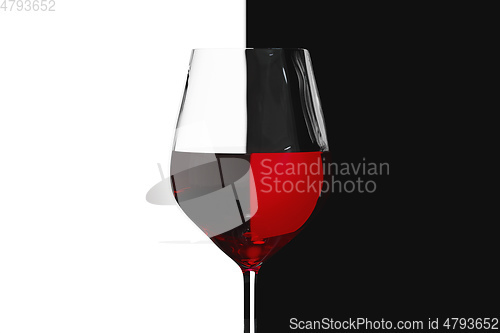 Image of red wine wineglass light refraction