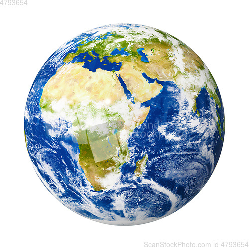 Image of our planet Earth isolated on white with clipping mask