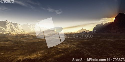 Image of desert sunset landscape background