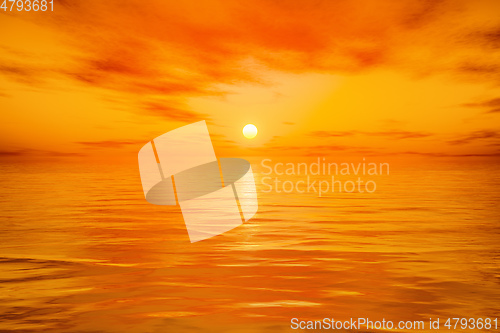 Image of golden sunset over the ocean
