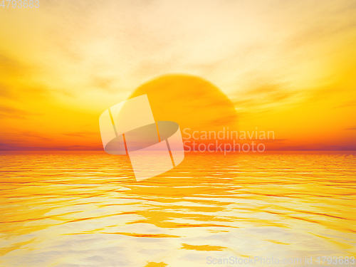 Image of golden sunset over the ocean